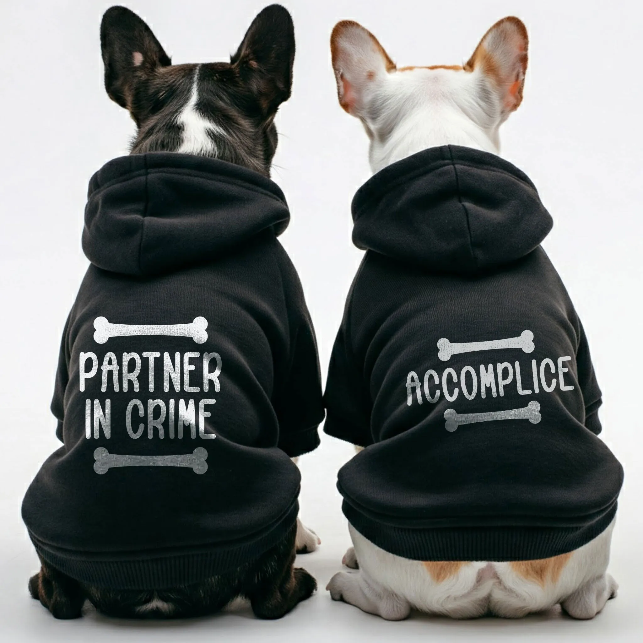 Partner in crime and Accomplice - Matching French Bulldog Hoodies – Stylish, Cozy & Personalized!