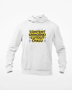 Pawan kalyan- Content unodiki cutout chalu Unisex Hoodie White