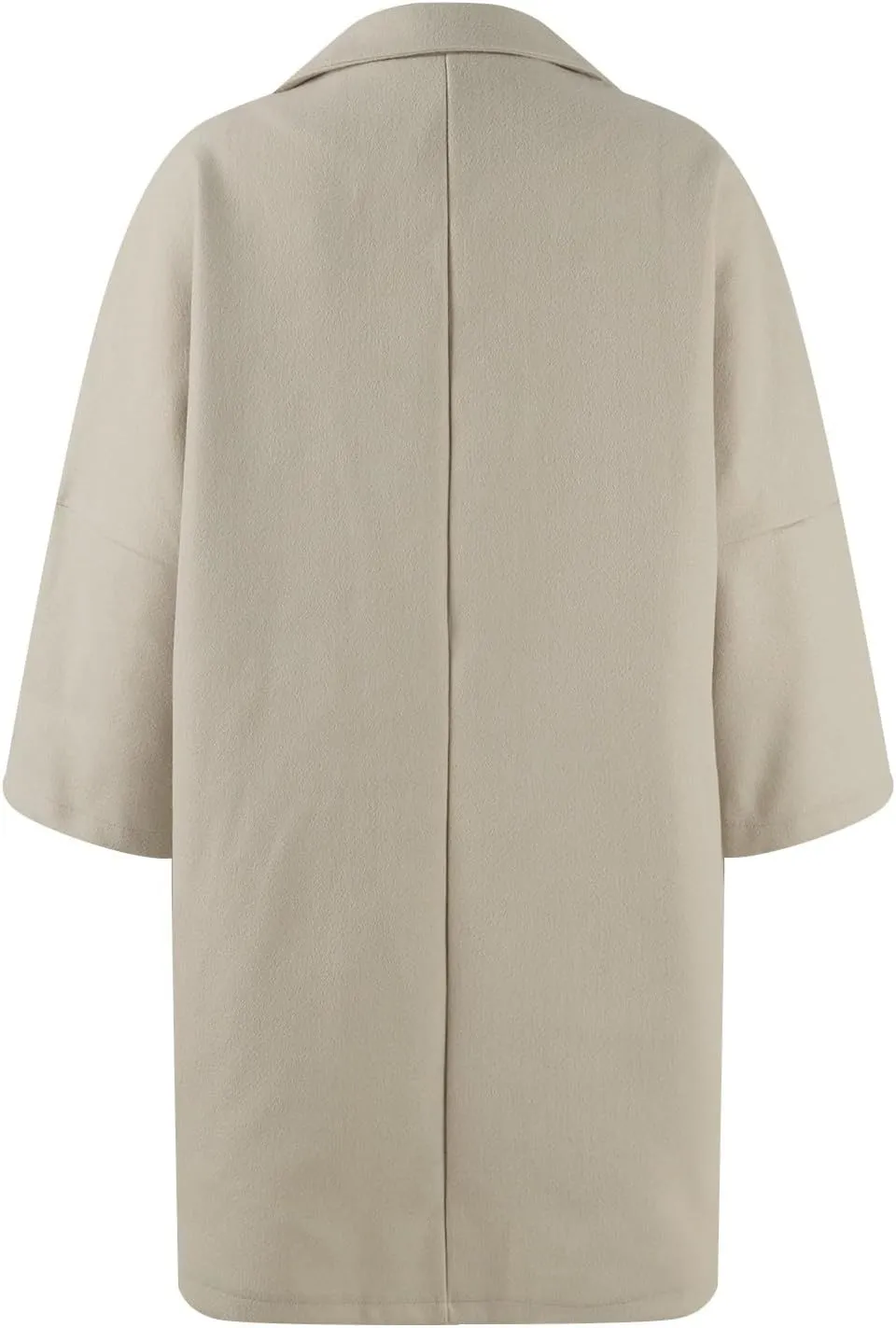 Pea Coats for Women Trendy Lapel Button 3/4 Sleeve Coats Winter Double Breasted Wool Coats with Pockets