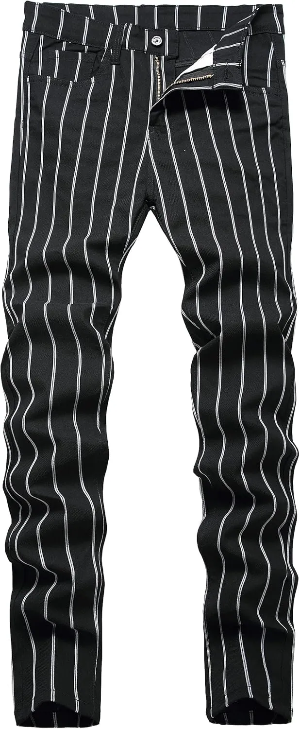 Plaid Pants for Men, Mens Skinny Stretch Slim fit Chinos Golf Business Dress Casual Pants