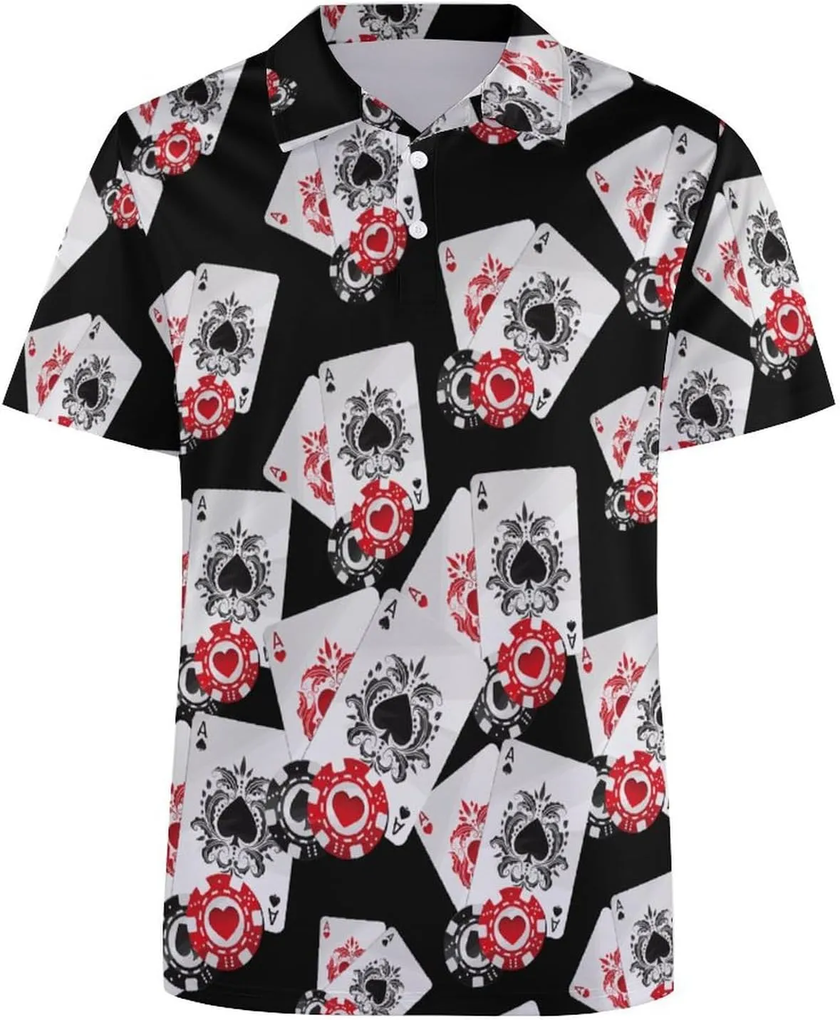 Playing Poker Cards Women's Sport Shirt Short Sleeve Golf T-Shirt Tennis Quick Dry Casual Tops Print Work Shirt