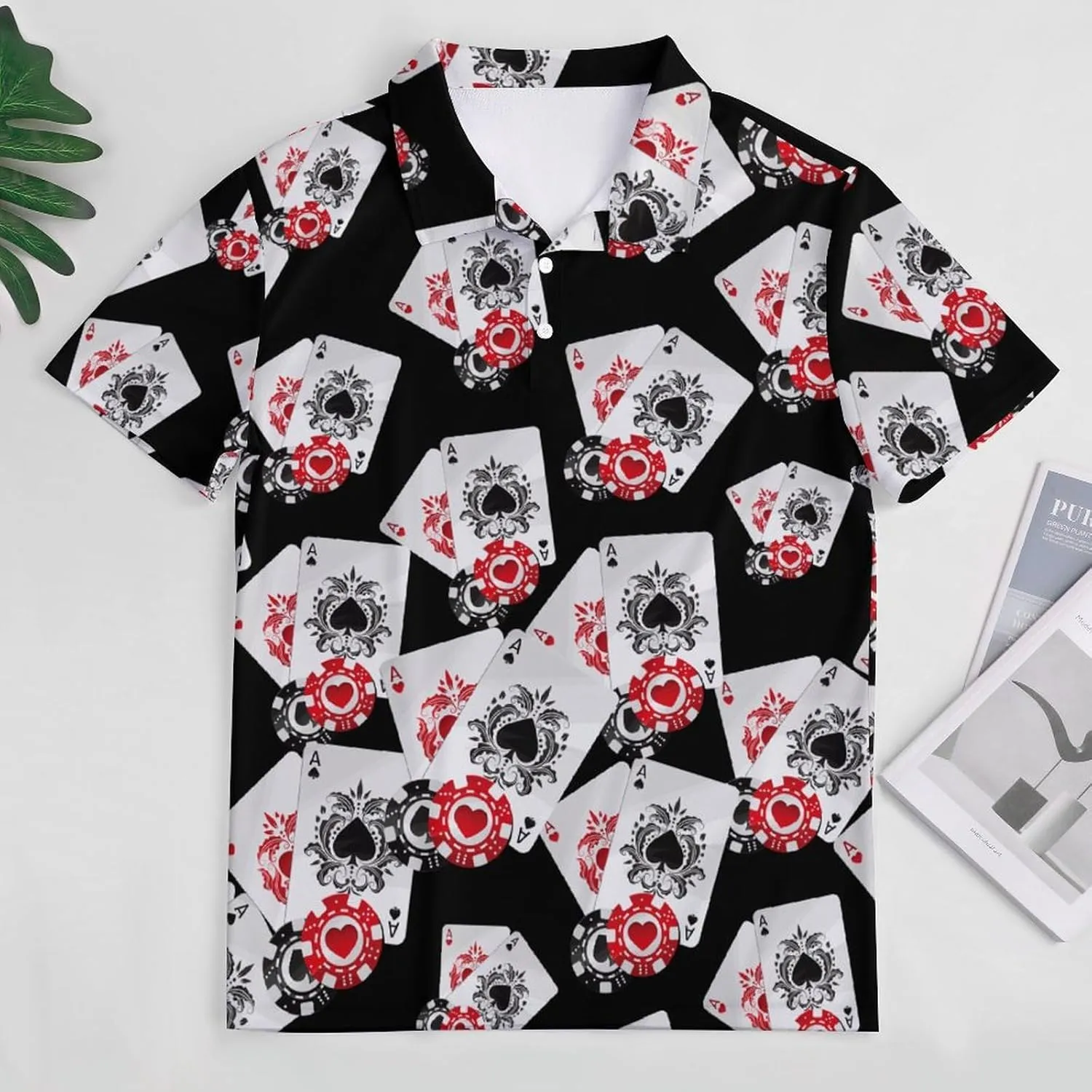 Playing Poker Cards Women's Sport Shirt Short Sleeve Golf T-Shirt Tennis Quick Dry Casual Tops Print Work Shirt