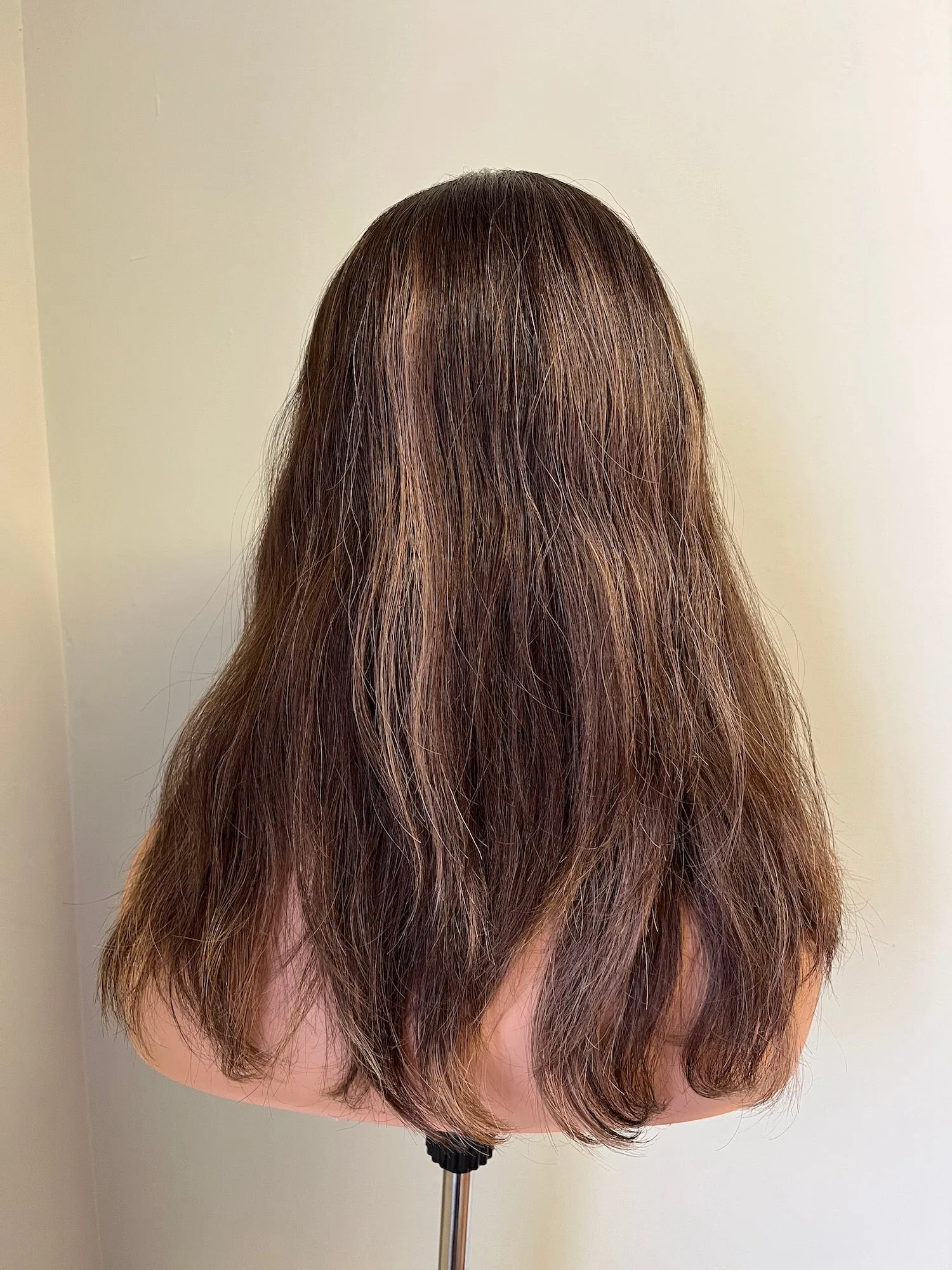 Preloved, Madison Wigs, Fara topper | Human hair | Brown with dark root | 9x9" base | 20" length