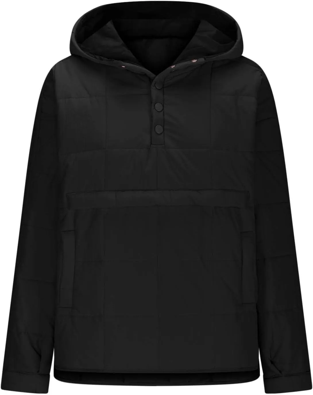 Quilted Puffer Jacket for Women Winter Lightweight Button Long Sleeve Coat Oversized Packable Cotton Padded Jacket