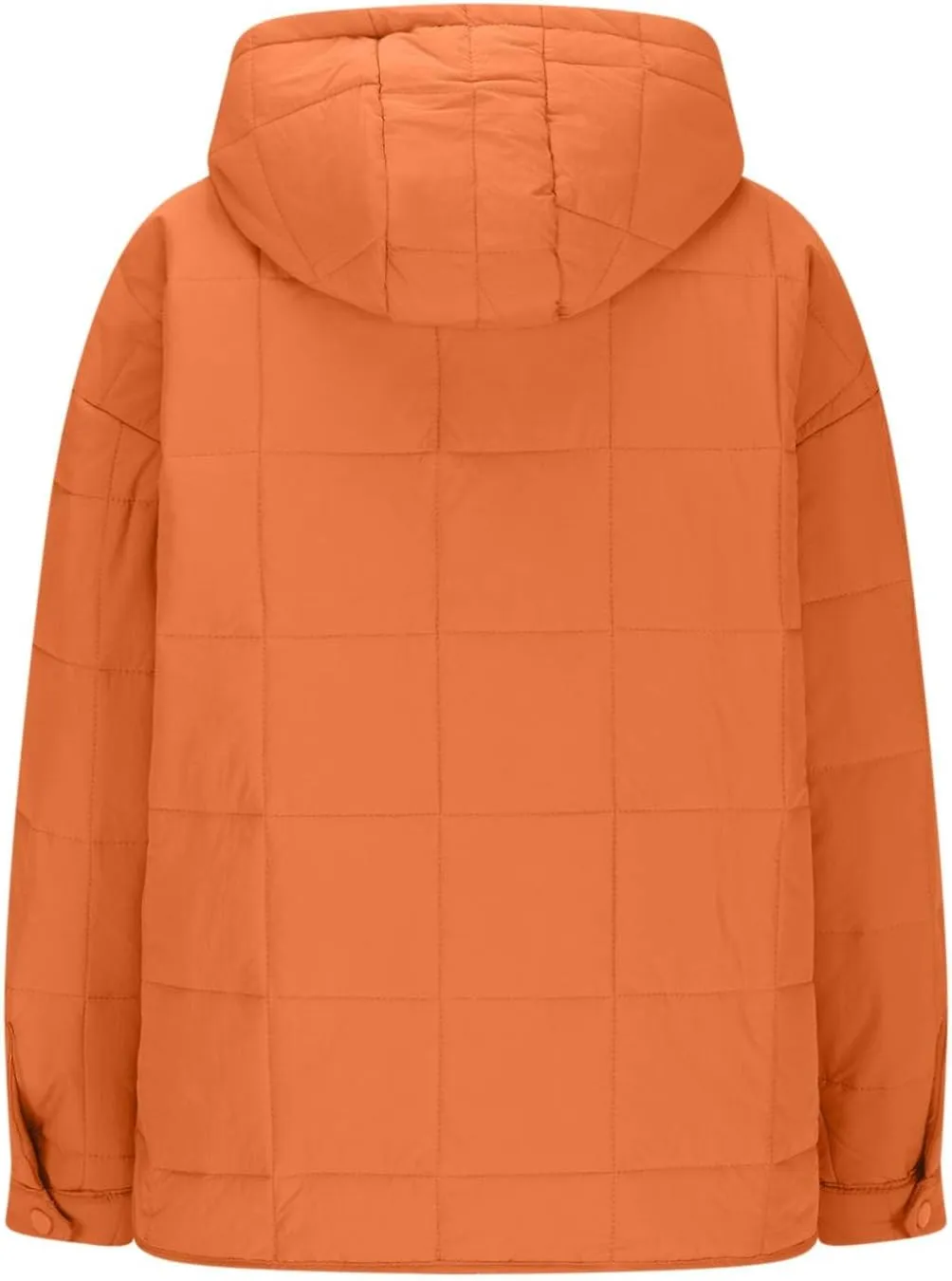 Quilted Puffer Jacket for Women Winter Lightweight Button Long Sleeve Coat Oversized Packable Cotton Padded Jacket