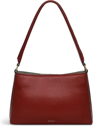 RADLEY London Floral Street Womens Medium Leather Open Top Shoulder Bag, Rust