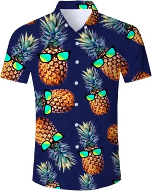 RAISEVERN Mens Hawaiian Shirt Casual Button Down Short Sleeve Tropical Beach Dress Shirt for Summer Holiday