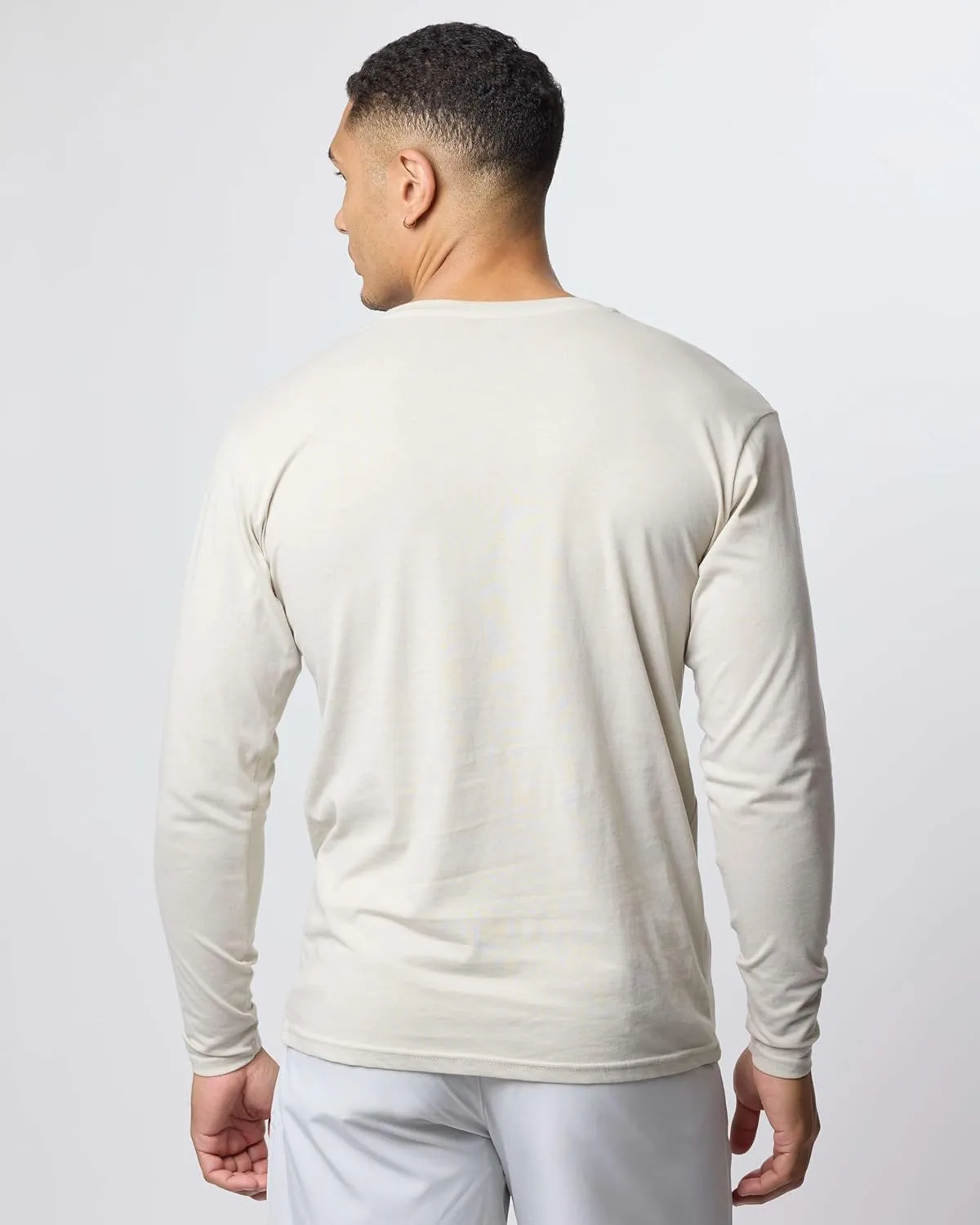 Real Essentials 3 Pack: Men's Cotton Performance Long Sleeve Crew Neck Pocket T-Shirt Athletic Top (Available in Big & Tall)