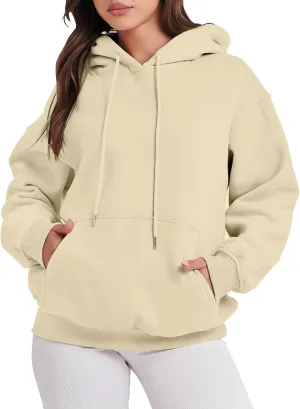 Regular Fit Hoodies Solid Color Basic Plain Drawstring Hooded Pullover Long Sleeve Tops Winter Sweatshirt with Pocket