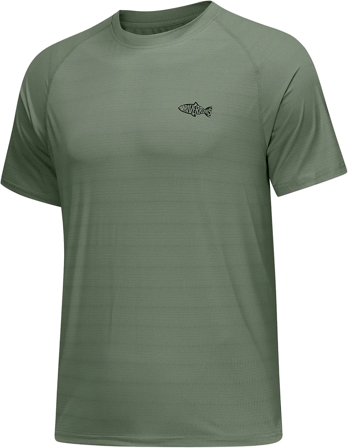 Riverruns UPF 50  UV Sun Protection Fishing Shirt Breathable Quick Dry Swim Shirt Rash Guard Water Beach T-Shirt for Men