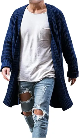 RTRDE Men's Coat Long Cardigan Jacket Trench Coat Fall Winter Outwear Coats For Men, M-2XL