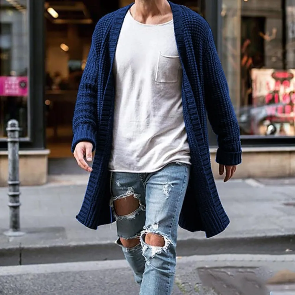 RTRDE Men's Coat Long Cardigan Jacket Trench Coat Fall Winter Outwear Coats For Men, M-2XL