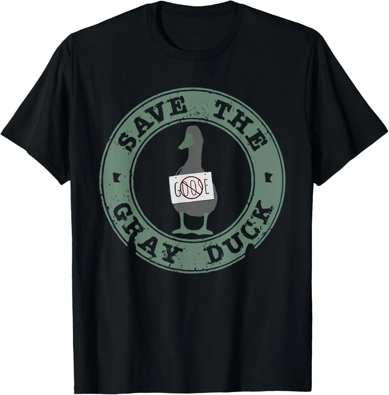 Save The Gray Duck Funny Animals Christmas Farm Lover Goose T-Shirt