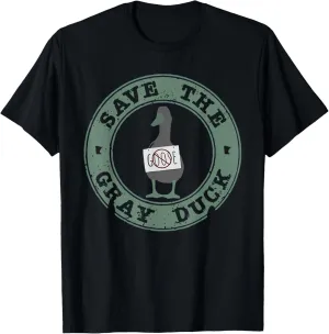 Save The Gray Duck Funny Animals Christmas Farm Lover Goose T-Shirt