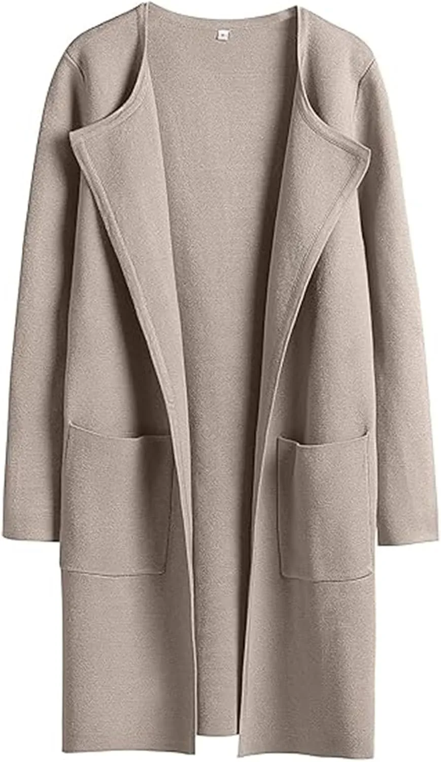 SHAOBGE Womens Knit Sweater Womens Knit Cardigan Sweaters Oversized Open Front Long Sleeve Lapel Tan Sweater Women