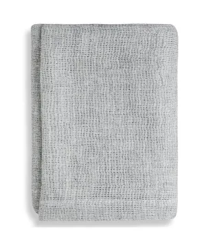 Silver Soft Jacquard Linen Throw