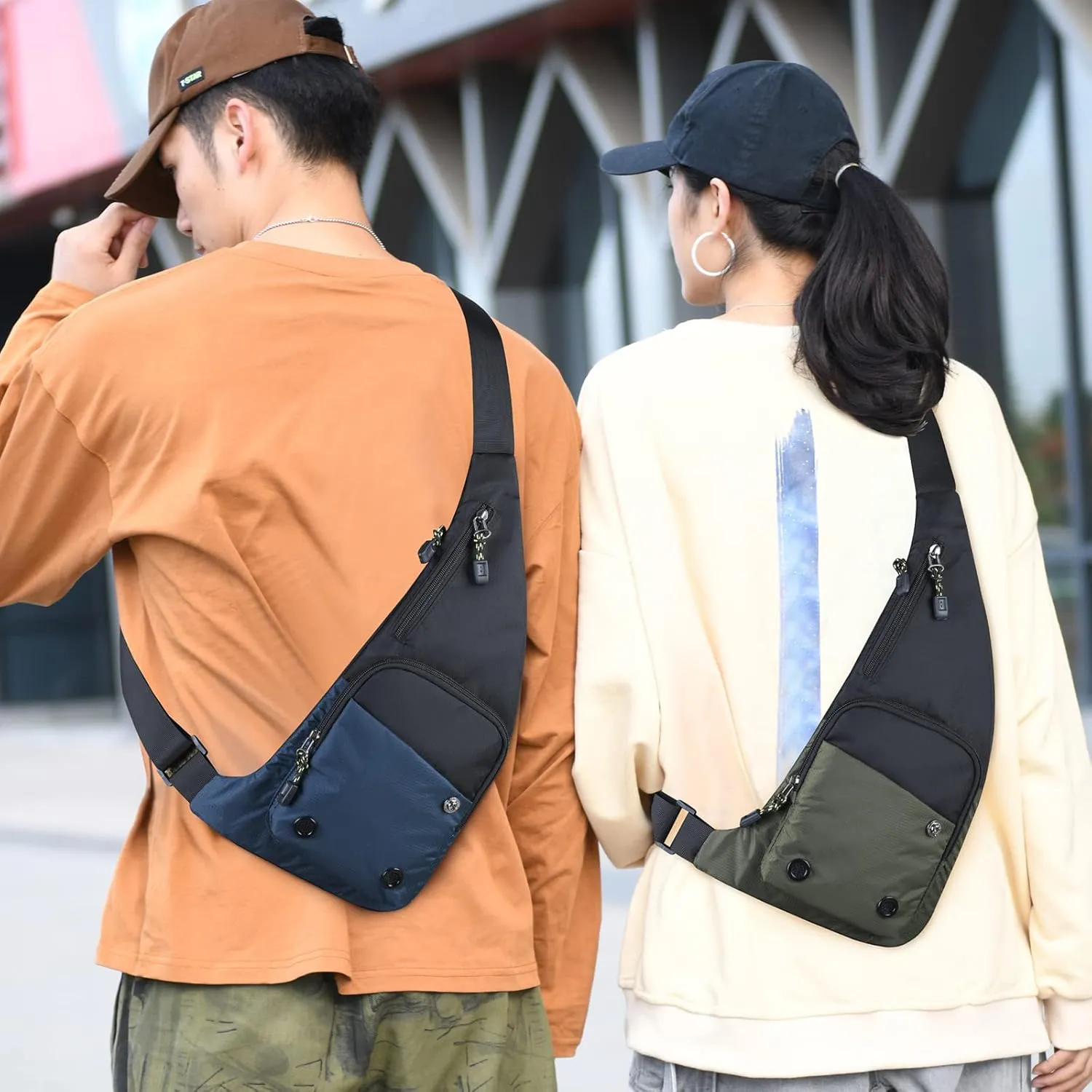 Sling Bag Slim Crossbody Personal Pocket Chest Bag Anti-Thief Shoulder Bag Backpack Casual Daypack Fanny Pack Travel