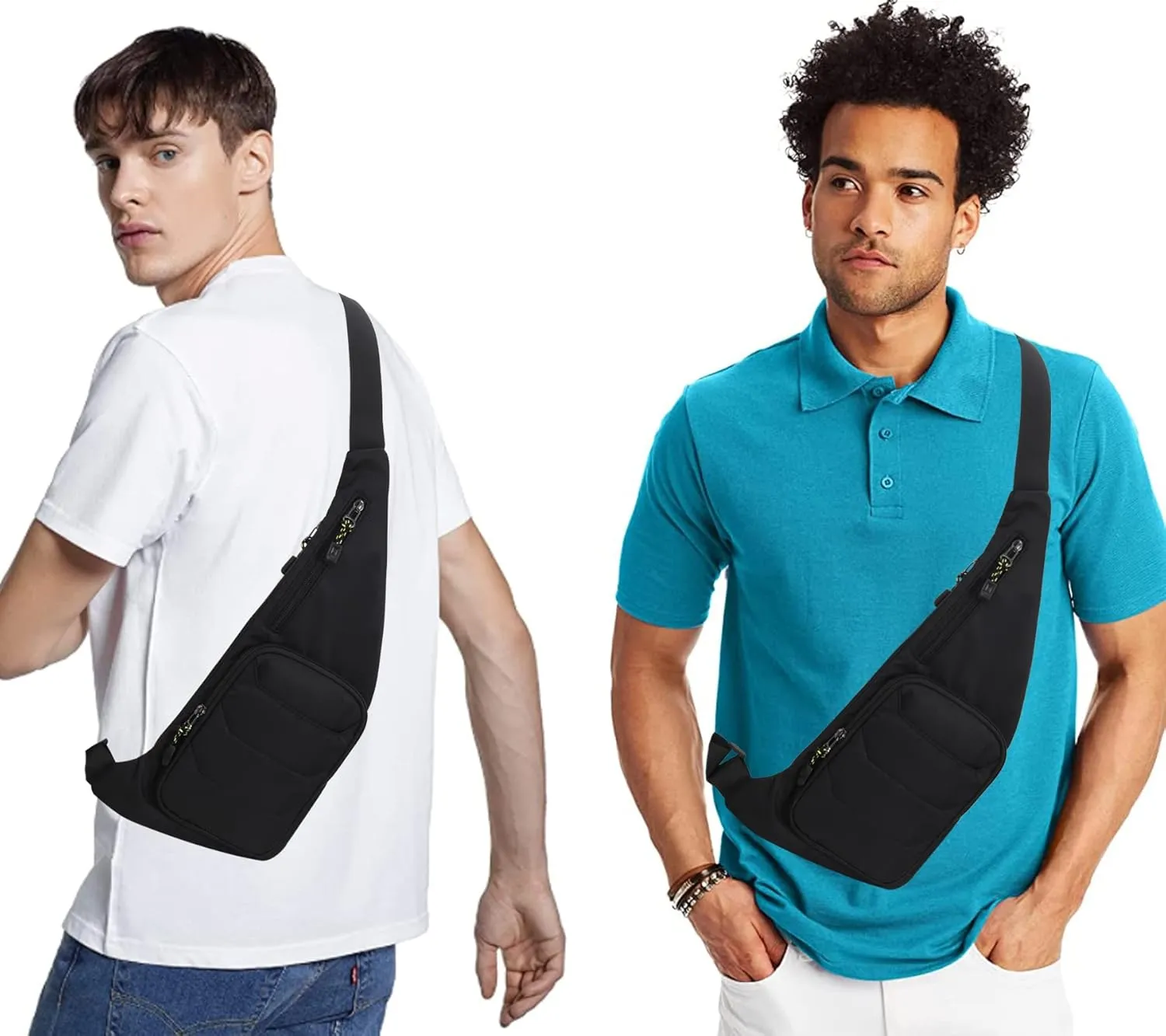 Sling Bag Slim Crossbody Personal Pocket Chest Bag Anti-Thief Shoulder Bag Backpack Casual Daypack Fanny Pack Travel
