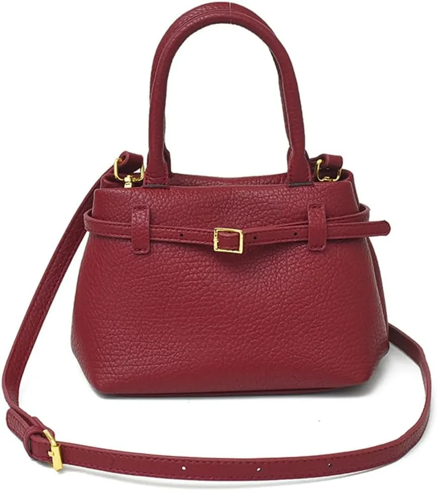 Slouchy Tote Bags for Women Mini Satchel Crossbody Purse Pu Leather Top-handle Handbags Shoulder Bag with Adjustable Strap