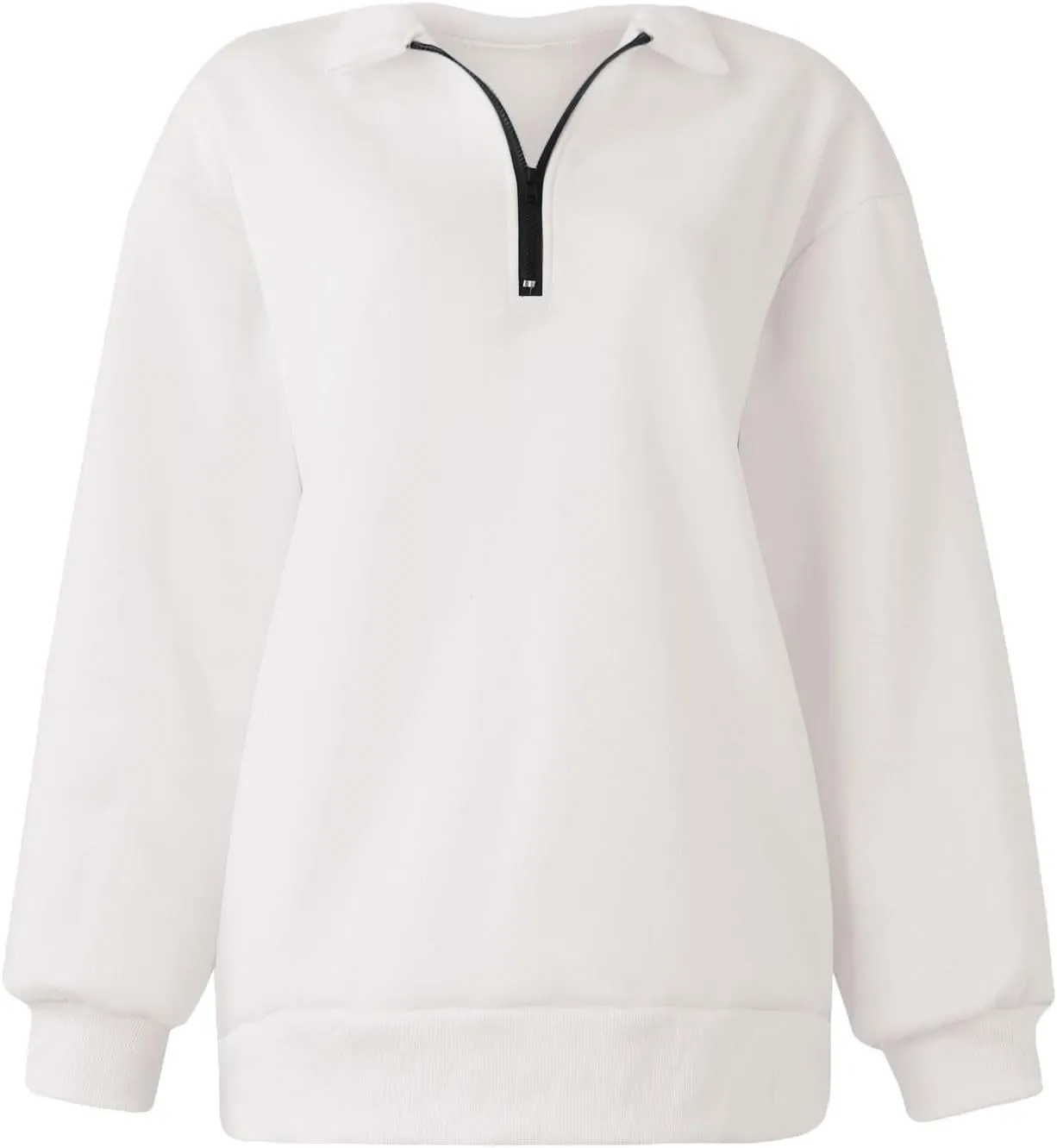 slqdgmryz Womens Quarter Zip Pullover Fleece Preppy Oversized Sweatshirt Drop Shoulder Half Zip Plain Cute Sweatshirts