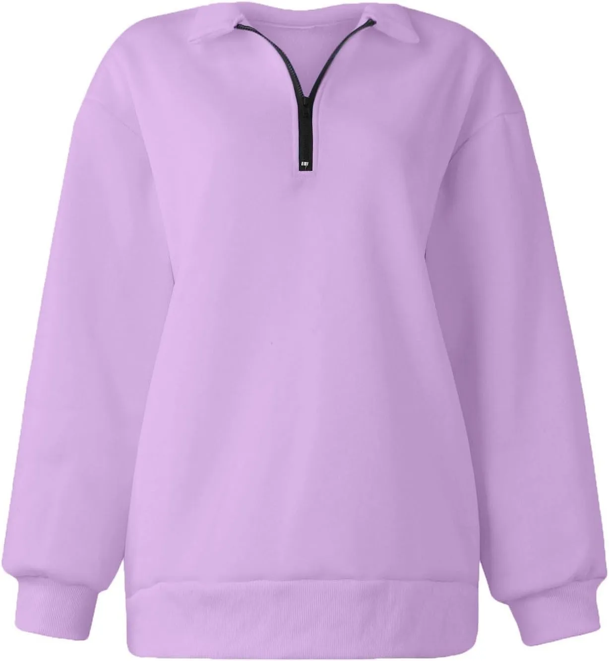 slqdgmryz Womens Quarter Zip Pullover Fleece Preppy Oversized Sweatshirt Drop Shoulder Half Zip Plain Cute Sweatshirts