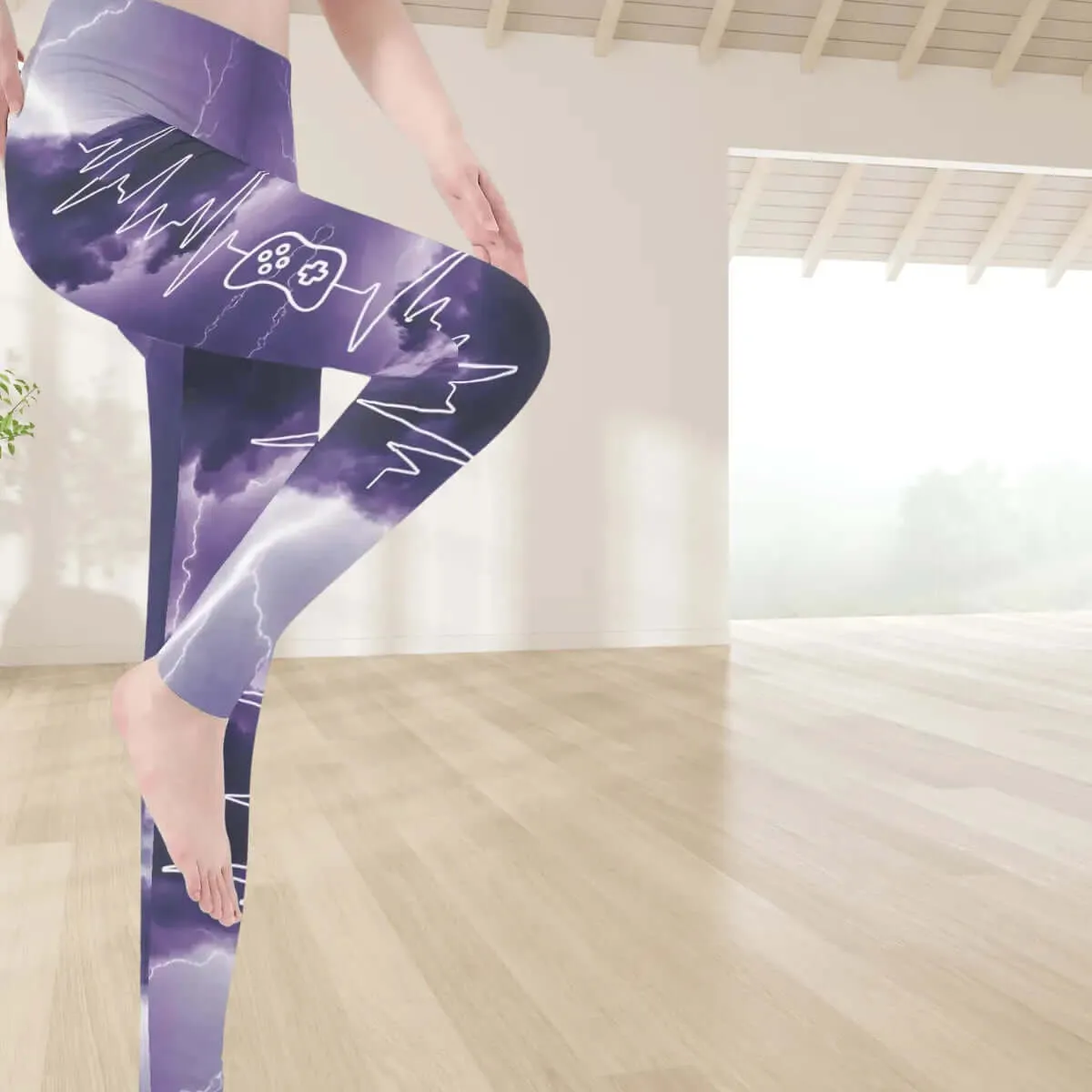Soft Violet and Lilac Womens Yoga Leggings - Comfy and Stylish