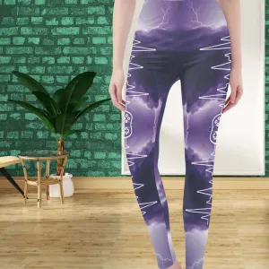 Soft Violet and Lilac Womens Yoga Leggings - Comfy and Stylish