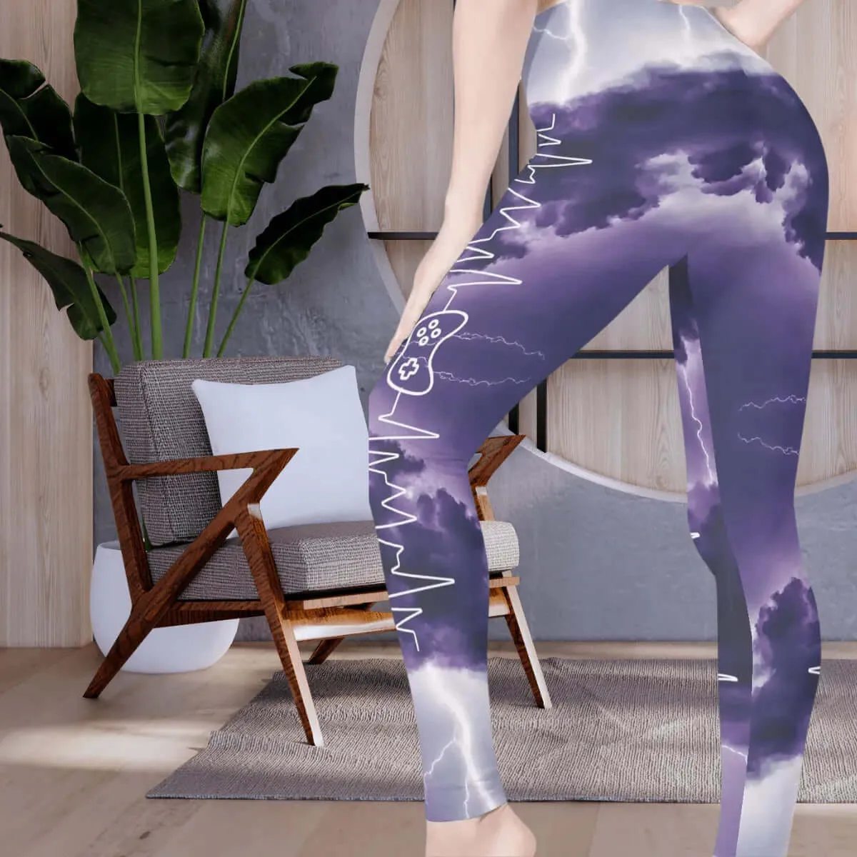 Soft Violet and Lilac Womens Yoga Leggings - Comfy and Stylish