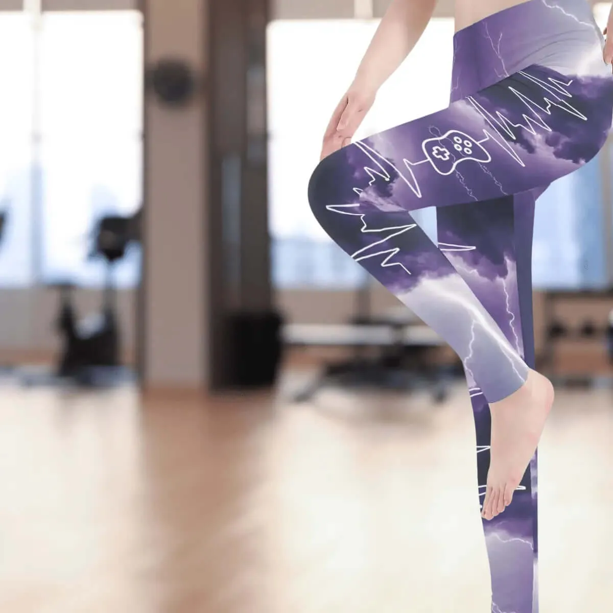 Soft Violet and Lilac Womens Yoga Leggings - Comfy and Stylish