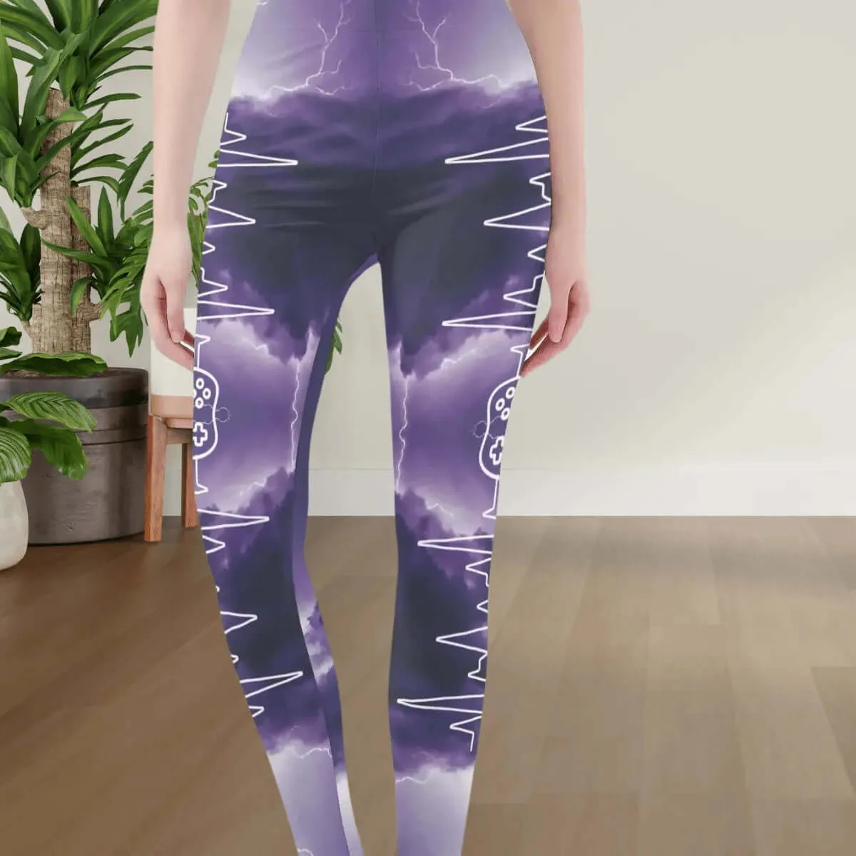 Soft Violet and Lilac Womens Yoga Leggings - Comfy and Stylish