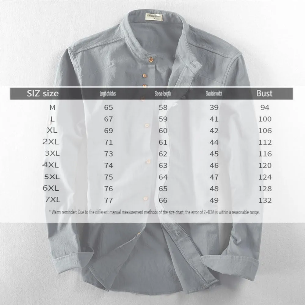 Soulona Men's Katana Japan Style Shirt, Premium Linen & Cotton Blend Craftsmanship, V-Neck, Long Sleeve, Grey, S-5XL