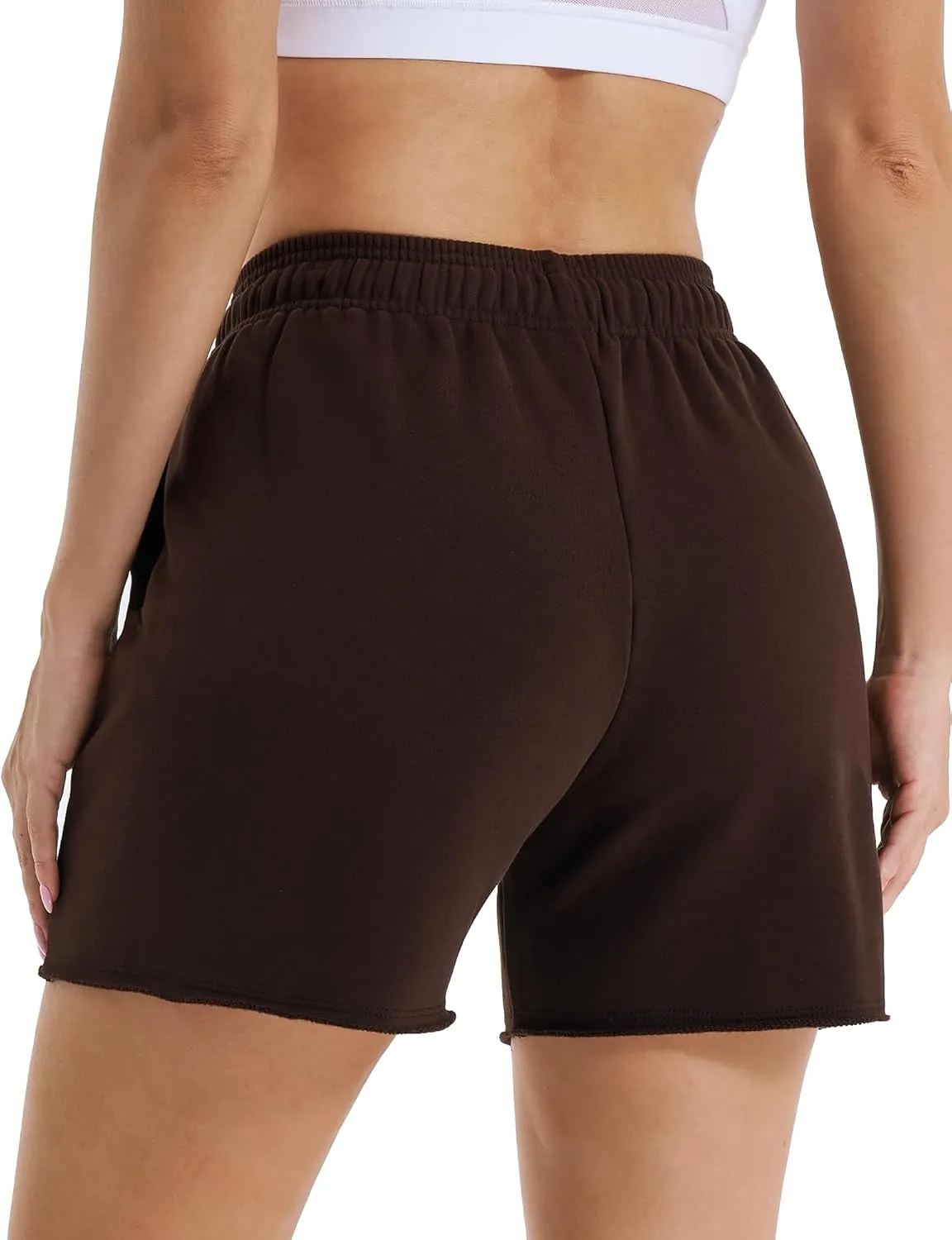 Stelle Women's Sweat Shorts Casual Drawstring Shorts Comfy Cotton High Waisted Workout Lounge Shorts with Pockets