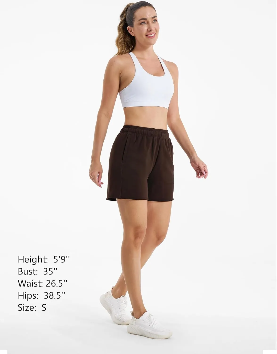 Stelle Women's Sweat Shorts Casual Drawstring Shorts Comfy Cotton High Waisted Workout Lounge Shorts with Pockets