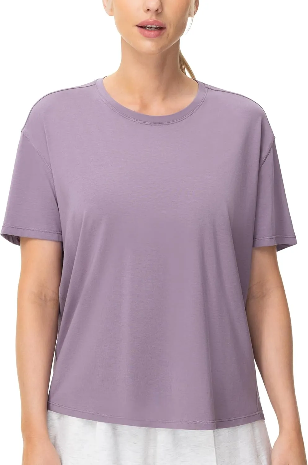 THE GYM PEOPLE Women's Short Sleeve Workout T-Shirts Back Loose Fit Running Yoga Tee Tops