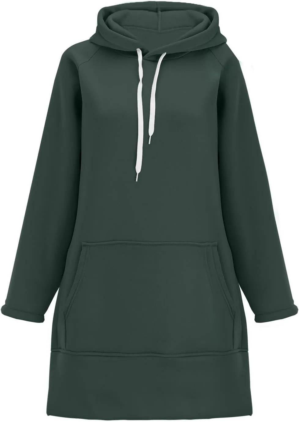 The Warmy Oversized Hoodie Dress for Women Split Hem Pullover Tops Long Sweatshirt with Pocket Casual Dressy Tunics
