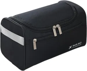 TLULY Men Business Portable Storage Bag Toiletries Organizer Women Travel Cosmetic Bag Hanging Wash Pouch (Color : Black)