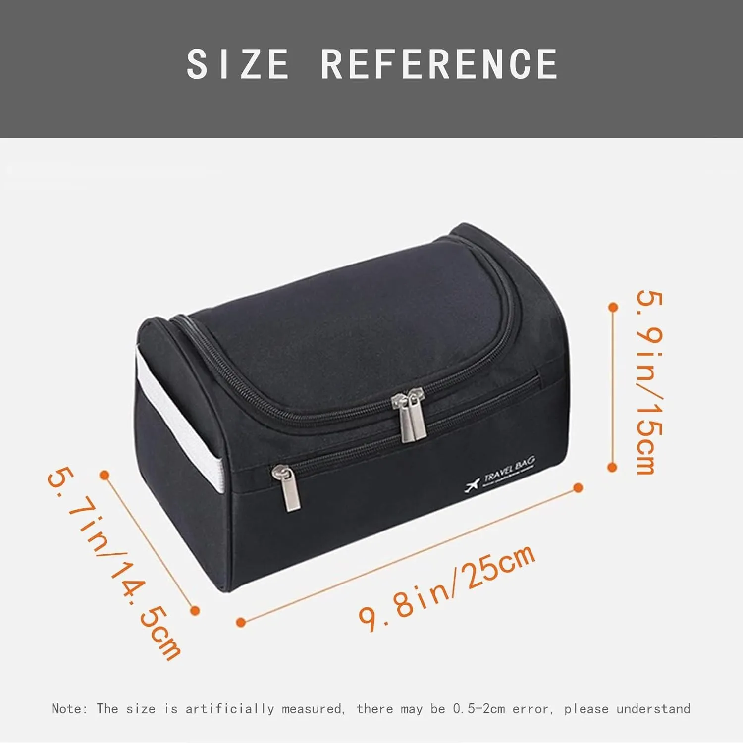 TLULY Men Business Portable Storage Bag Toiletries Organizer Women Travel Cosmetic Bag Hanging Wash Pouch (Color : Black)