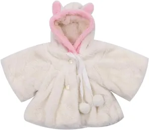 Toddler Baby Girl Faux Fur Cape Infant Cute Bunny Ear Hooded Cloak Coat Jacket Thick Warm Newborn Cardigan Outwear