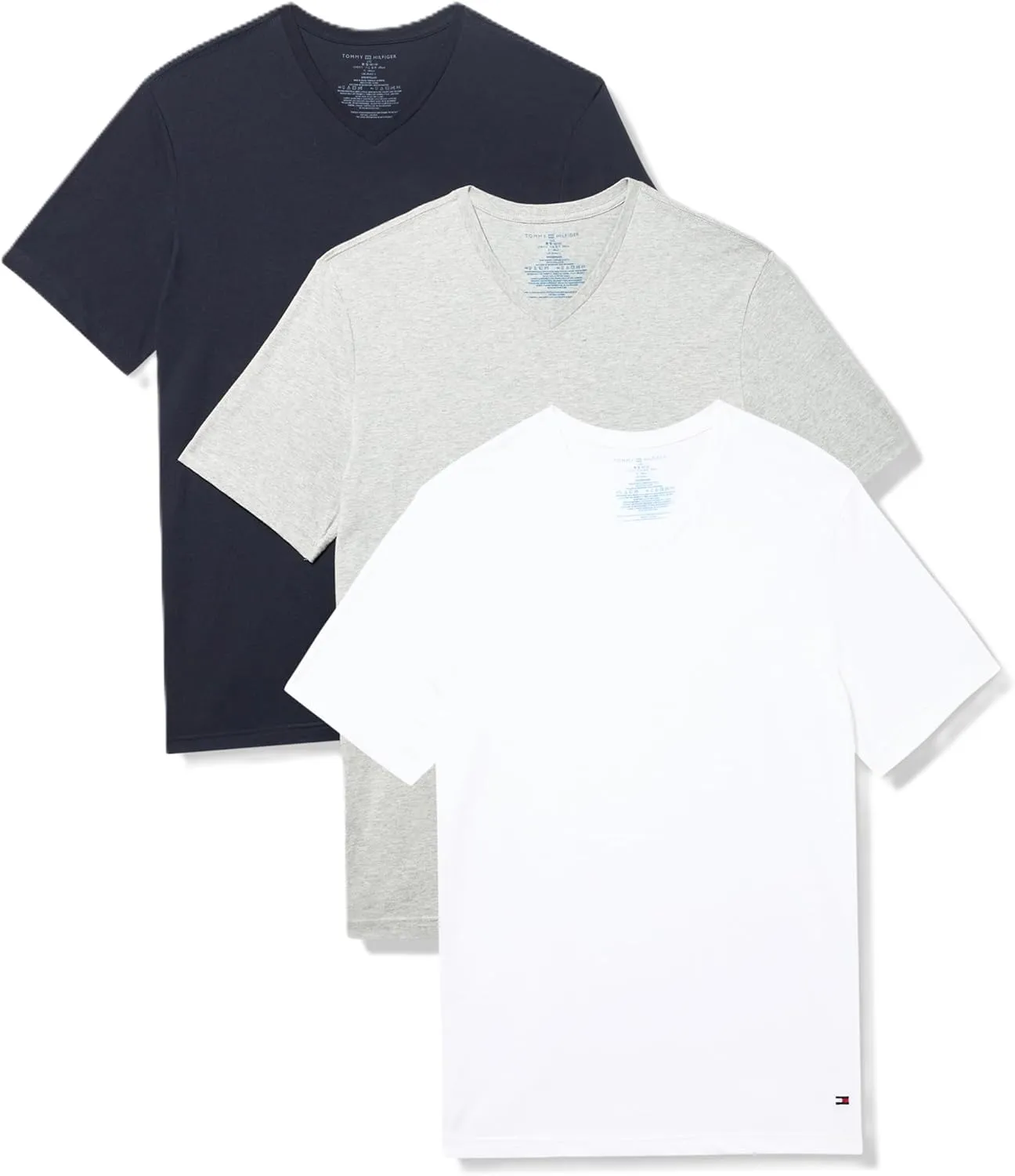 Tommy Hilfiger Men's Cotton Classics V-Neck Undershirts, 3-Pack