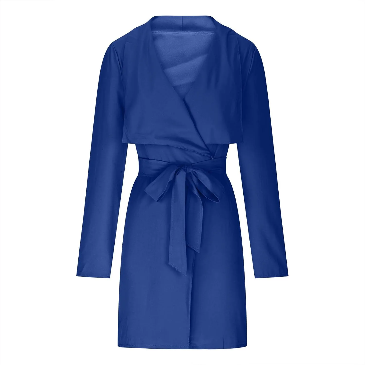 Trench Coat for Women Lightweight V Neck Fall Outfit Long Sleeve Belted Casual Pea Coat Office Work Jackets