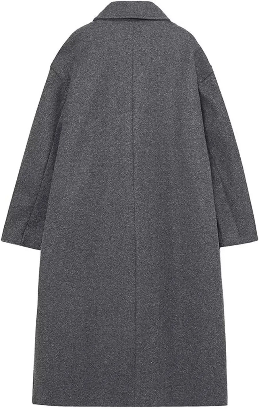 Trench Coats for Women Casual Wool Blend Fall Winter Warm Jacket Notch Lapel Single-Breasted Pea Coat With Pockets