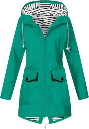 Trench Coats For Women Outdoor Trench Raincoat With Hood Lightweight Plus Size For Girls Lightweight Trench Coat