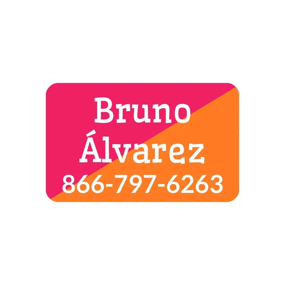 Two-tone Contact Clothing Labels