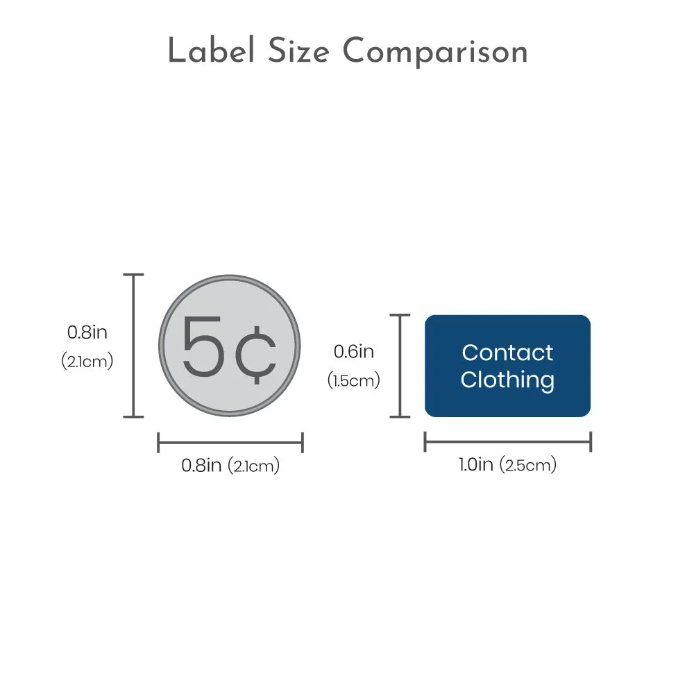 Two-tone Contact Clothing Labels
