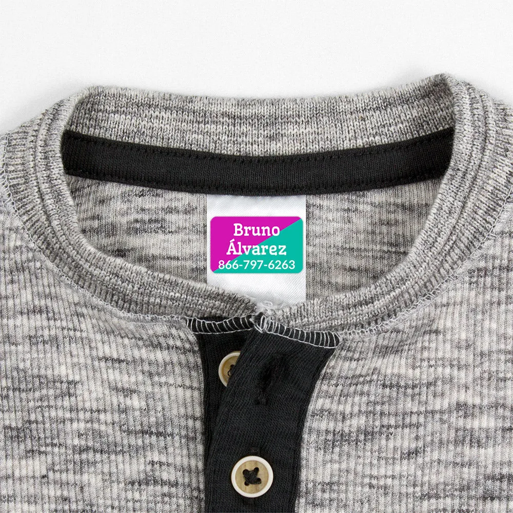 Two-tone Contact Clothing Labels
