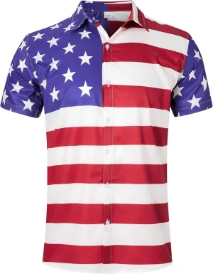 uideazone Mens Funny Hawaiian Shirts 3D Graphic Button Down Short Sleeve Tropical Holiday Beach Aloha Shirt