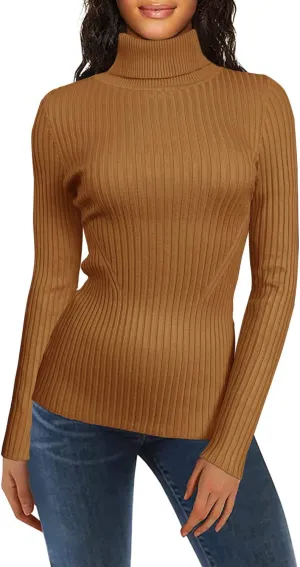v28 Turtleneck Ribbed Sweaters for Women Cute Sexy Knitted Warm Fitted Sweater