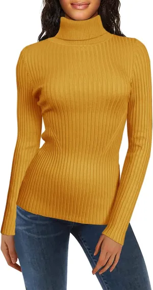 v28 Turtleneck Ribbed Sweaters for Women Cute Sexy Knitted Warm Fitted Sweater