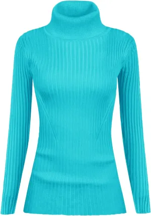 v28 Turtleneck Ribbed Sweaters for Women Cute Sexy Knitted Warm Fitted Sweater