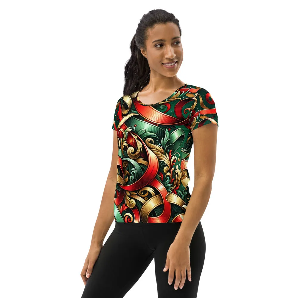 Whimsical Winter Wear Women's Athletic T-Shirt